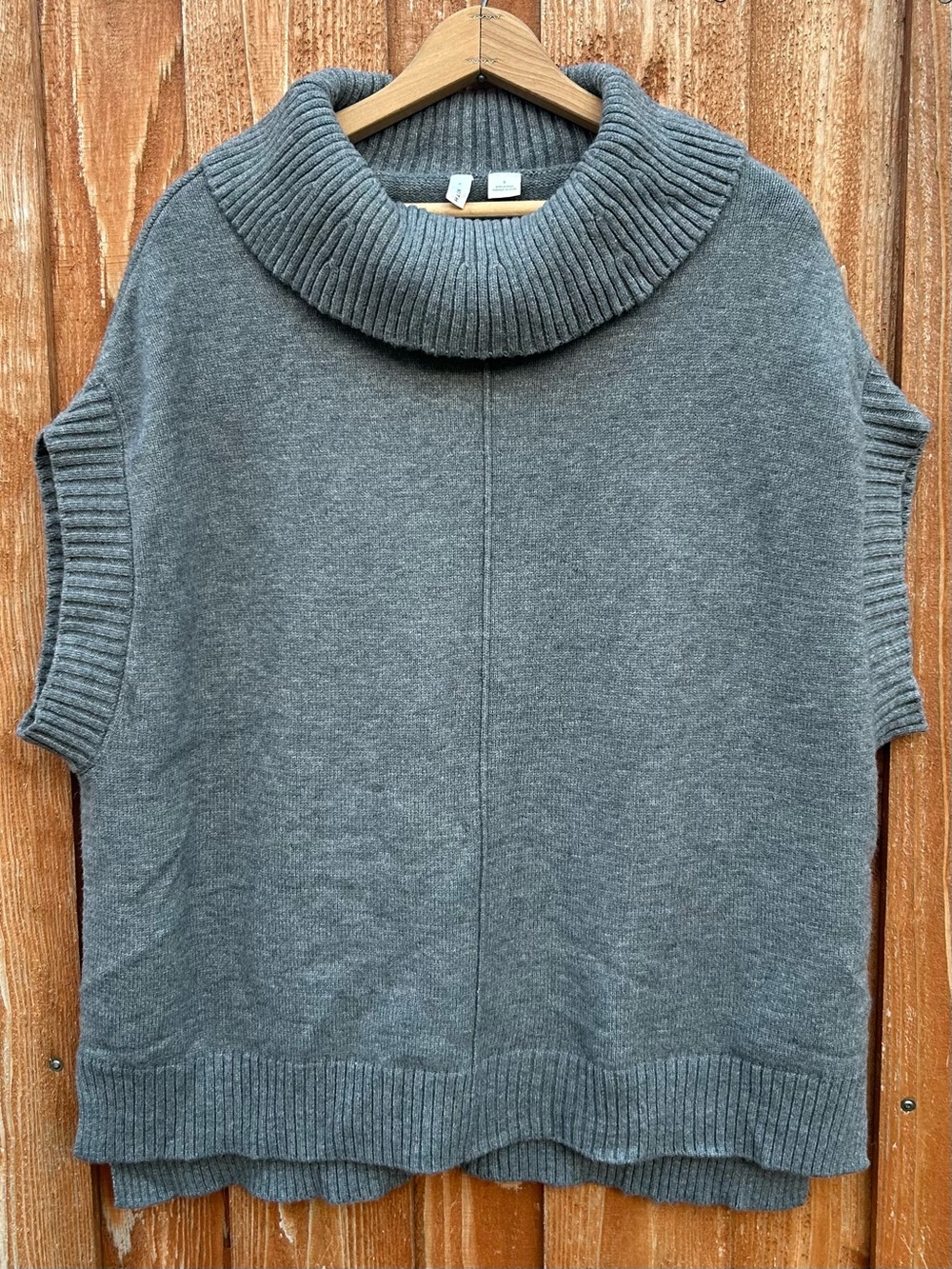 Anthropologie Moth Ribbed Knit Cowl Neck Poncho Sweater Cozy Oversized Size S